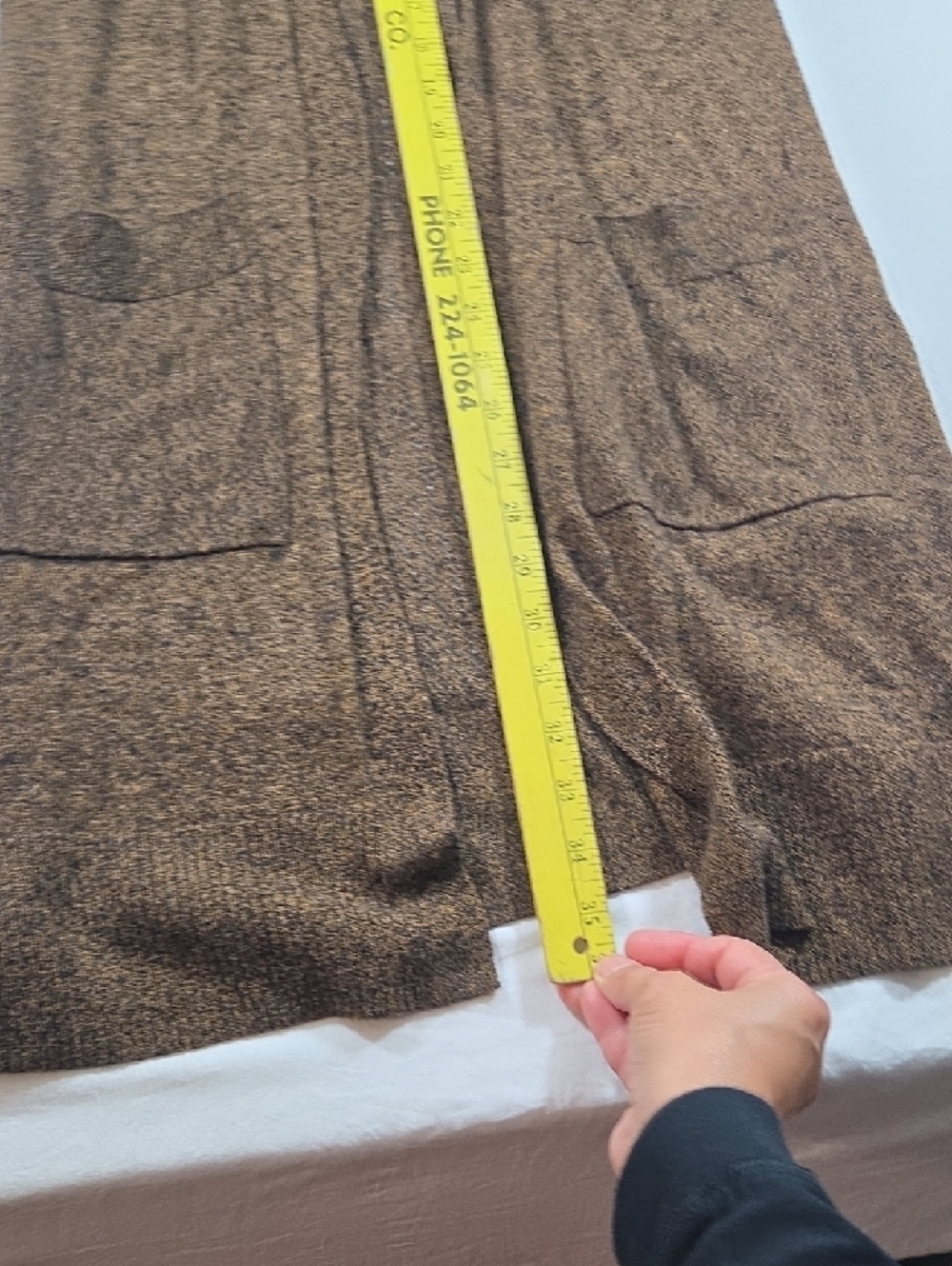 Maurices Long Open-Front Cardigan Jacket Boho Heathered Brown Lagenlook Cotton - Picture 11 of 14